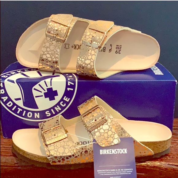 Birkenstock Shoes - ARRIVED💥BIRKENSTOCK Arizona Metallic Stone Copper